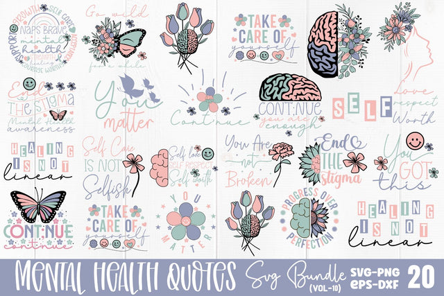 Mental Health SVG Bundle SVG DESIGNS DARK 