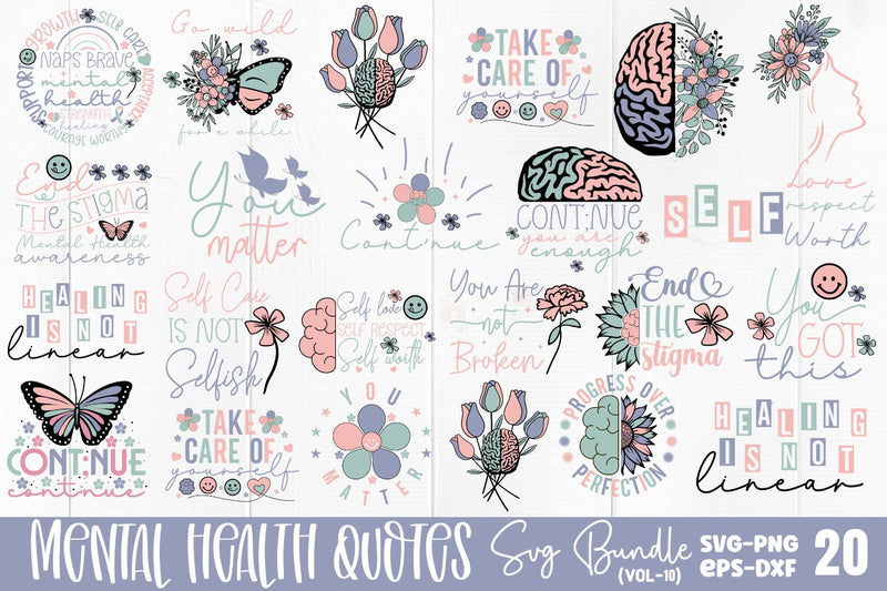 Mental Health SVG Bundle - So Fontsy