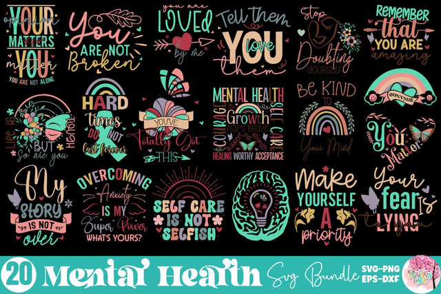 Mental Health SVG Bundle SVG DESIGNS DARK 