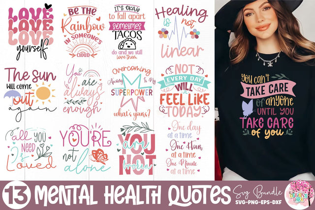 Mental Health SVG Bundle SVG DESIGNS DARK 
