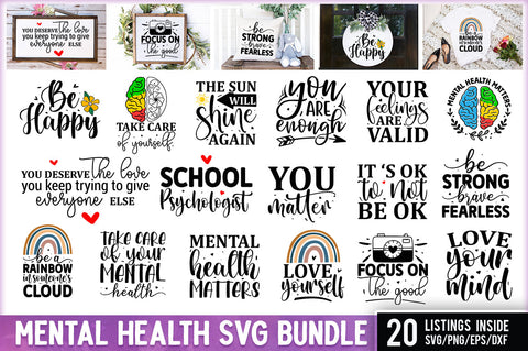 Mental Health SVG Bundle SVG Regulrcrative 