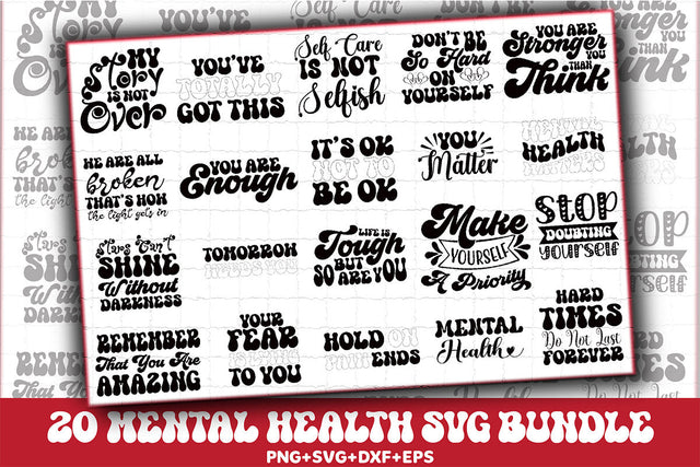 Mental Health Svg Bundle SVG Rupkotha 