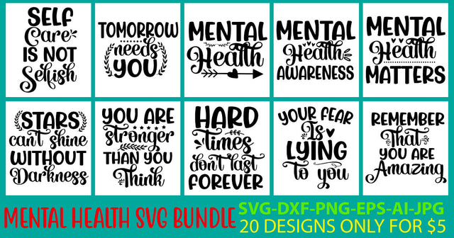 Mental Health Svg Bundle SVG Syaman 