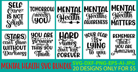 Mental Health Svg Bundle SVG Syaman 