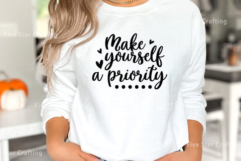 Mental health SVG Design, Make yourself a priority SVG FiveStarCrafting 