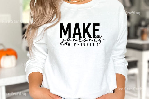 Mental health SVG Design, Make yourself a priority SVG FiveStarCrafting 