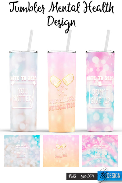 Mental Health Tumblers | PNG 20 Oz Tumbler | Tumbler Wrap Sublimation Fly Design 