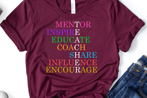 Mentor Inspire Educate I Teacher Appreciation Sublimation Sublimation Happy Printables Club 
