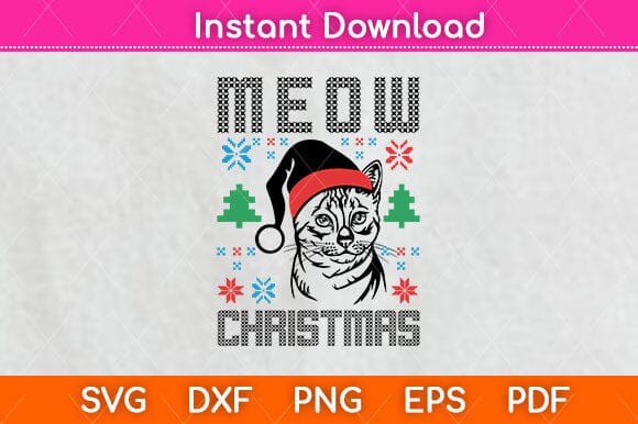 Meow Christmas Svg Cutting File SVG Helal 