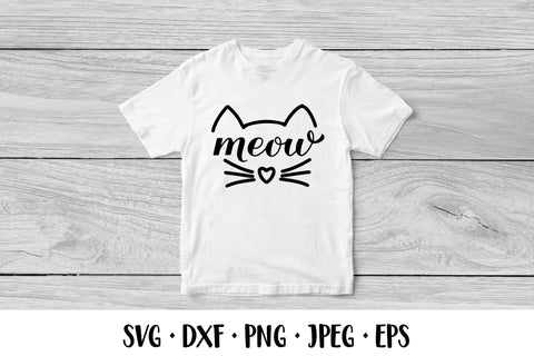 Meow lettering. Cat face. Kitten muzzle SVG LaBelezoka 