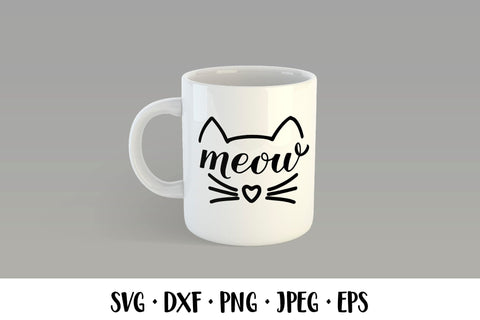 Meow lettering. Cat face. Kitten muzzle SVG LaBelezoka 