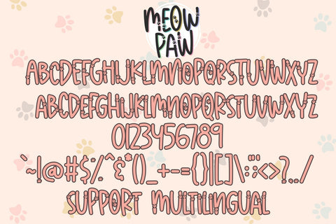 Meow Paw - Cat Handwritten Font Font Dm Letter Studio 