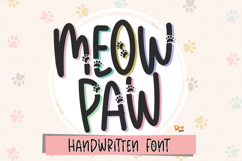 Meow Paw - Cat Handwritten Font Font Dm Letter Studio 