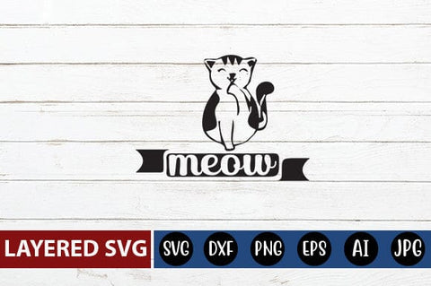 meow Svg SVG Blessedprint 