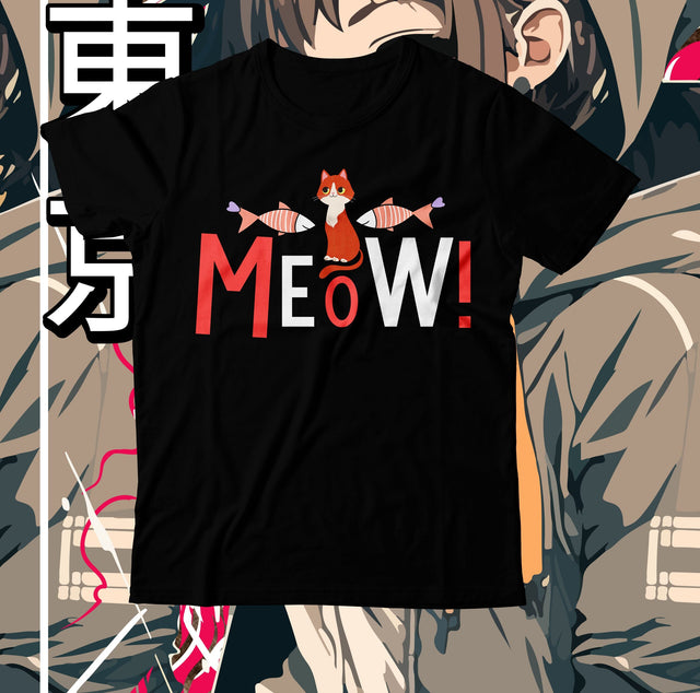 Meow! T-Shirt Design, Meow! SVG Cut File, Meow!, Meow! T-Shirt Design, Meow! SVG Cut File, Meow! SVG BlackCatsMedia 