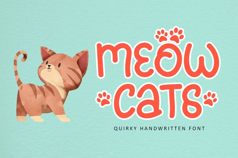 Meowcats - Handwritten Font Font Illushvara Design 