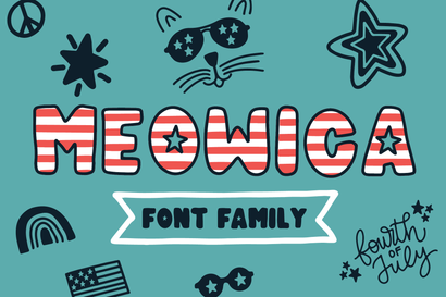 Meowica | A 4th of July Font Family Font The Pretty Letters 