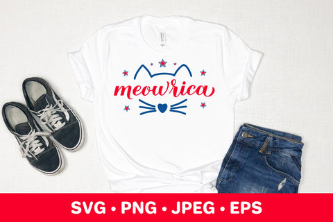 Meowrica. American cat. 4th of July pun. Patriotic SVG SVG LaBelezoka 