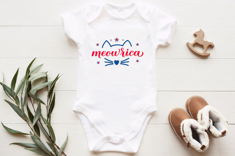 Meowrica. American cat. 4th of July pun. Patriotic SVG SVG LaBelezoka 