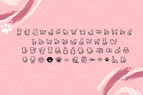 Meows Nepil Font and Illustration Font Aisyah 