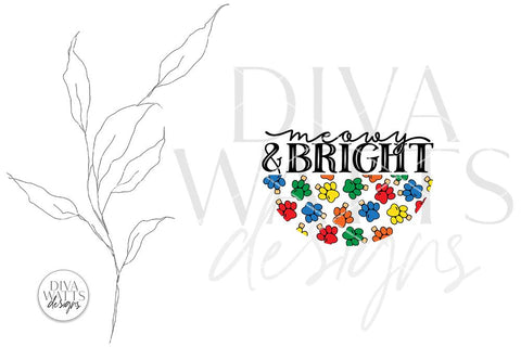 Meowy & Bright SVG | Christmas Cat Themed Design SVG Diva Watts Designs 