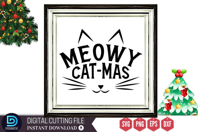 Meowy cat-mas SVG, Meowy cat-mas SVG DESIGNISTIC 