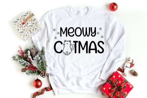 Meowy Catmas Christmas Cat SVG I Holiday Cat Ornaments SVG SVG Happy Printables Club 