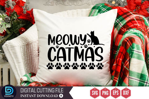 Meowy catmas SVG, Meowy catmas SVG DESIGNISTIC 