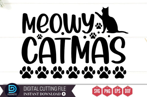 Meowy catmas SVG, Meowy catmas SVG DESIGNISTIC 