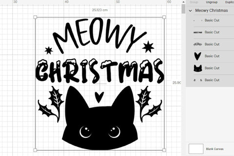 Meowy Christmas Cat Ornament SVG Funny Christmas Round Sign SVG OrangeBrushStudio 