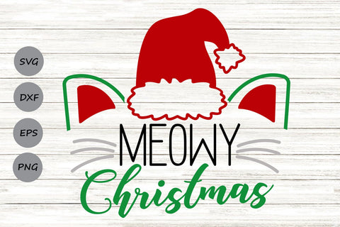 Meowy Christmas| Funny Christmas SVG Cutting Files. SVG CosmosFineArt 