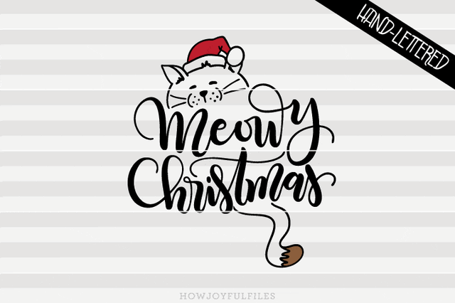 Meowy Christmas - Merry Cats | SVG PNG PDF and DXF files SVG HowJoyful 