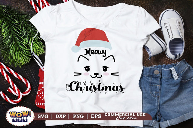 Meowy Christmas svg, Christmas svg, Santa svg, Dxf, Png SVG Wowsvgstudio 