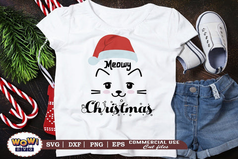 Meowy Christmas svg, Christmas svg, Santa svg, Dxf, Png SVG Wowsvgstudio 