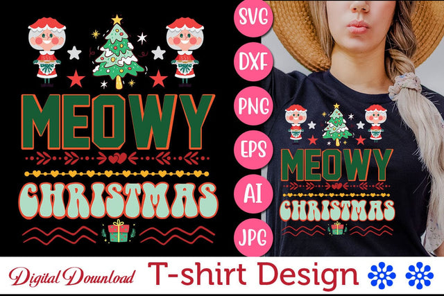 Meowy Christmas SVG Cut File SVG Newmockups 