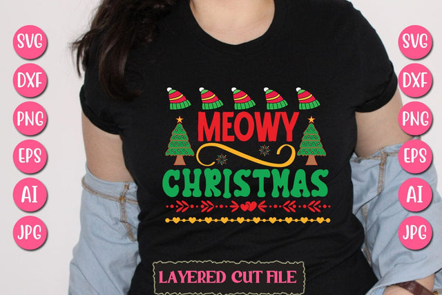 Meowy Christmas SVG Cut File SVG Newmockups 