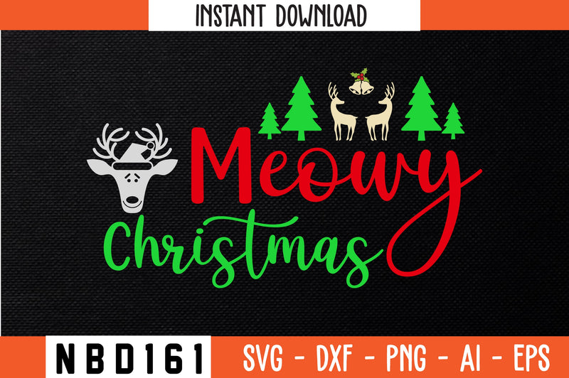 meowy christmas Svg Design SVG Nbd161 