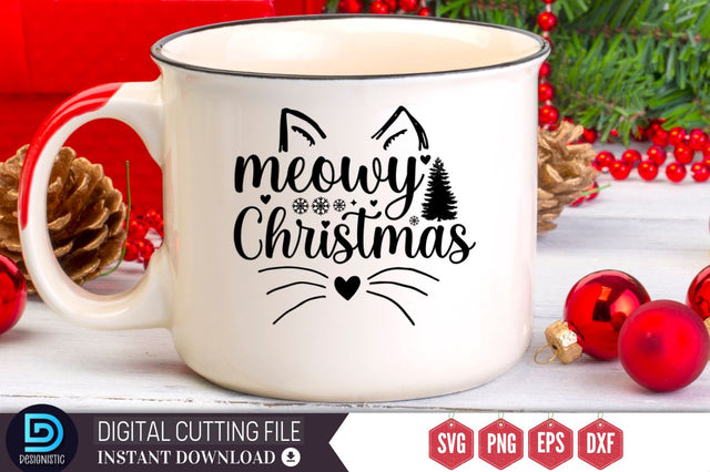 Meowy christmas SVG, Meowy christmas SVG DESIGNISTIC 