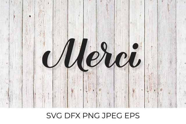 Merci. Thank you calligraphy hand lettering in French SVG SVG LaBelezoka 