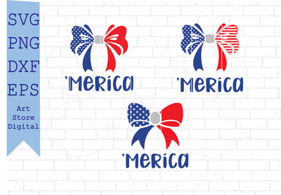 Merica Bow 4th of July Svg SVG Artstoredigital 