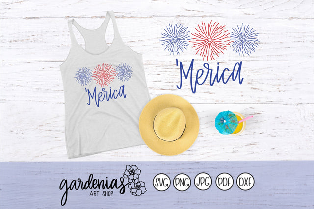 Merica Fireworks SVG Gardenias Art Shop 