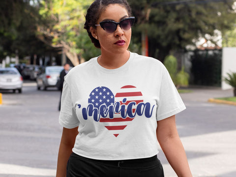 Merica Heart Svg | Patriotic t shirt design svg SVG CreativeStudioTM 
