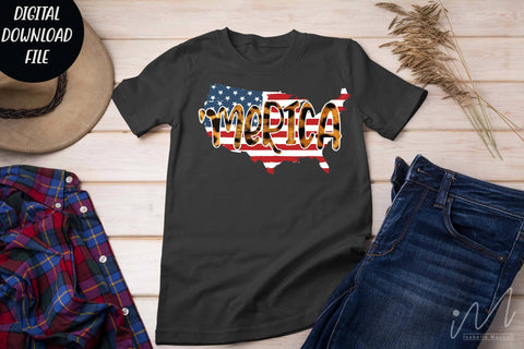 Merica leopard t shirt svg, American t shirt svg, freedom day t shirt, 4th of july t shirt svg SVG Isabella Machell 
