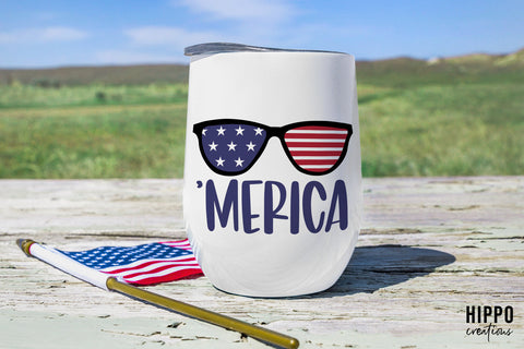 'Merica Sunglasses SVG | Patriotic SVG for the 4th of July SVG Hippo Creations 