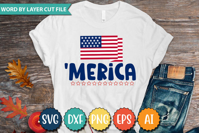 'Merica SVG Cut File SVGs quotes-and-sayings food-drink mini-bundles print-cut on-sale Clipart Clip Art Sublimation or Vinyl Shirt Design SVG DesignPlante 503 