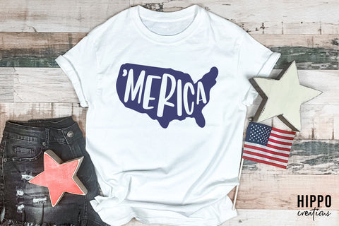 'Merica SVG | Patriotic SVG Cut File SVG Hippo Creations 