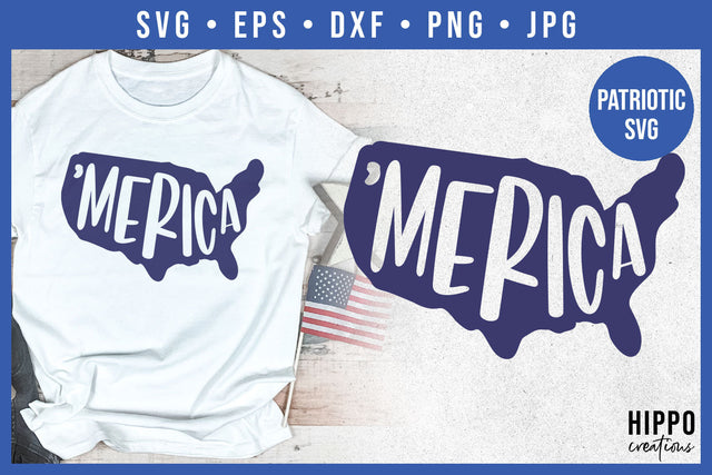 'Merica SVG | Patriotic SVG Cut File SVG Hippo Creations 