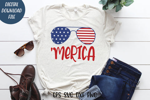 Merica t shirt svg, USA independents day t shirt svg, 4th of July t shirt svg SVG Isabella Machell 