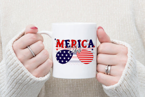 Merica Vibes - Patriotic Sublimation Design Sublimation CraftLabSVG 