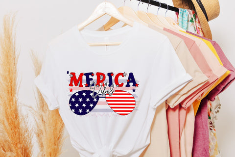 Merica Vibes - Patriotic Sublimation Design Sublimation CraftLabSVG 